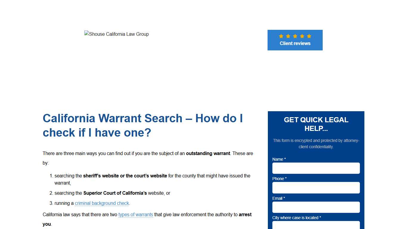 California Warrant Search – How do I check if I have one?